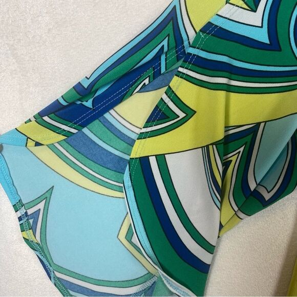 Chico's Modern Movement Cold Shoulder 3/4 Sleeve Multi Color Top Size 3 - Picture 9 of 13